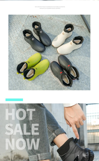 Men's Waterproof Fleece-Lined Rain Boots