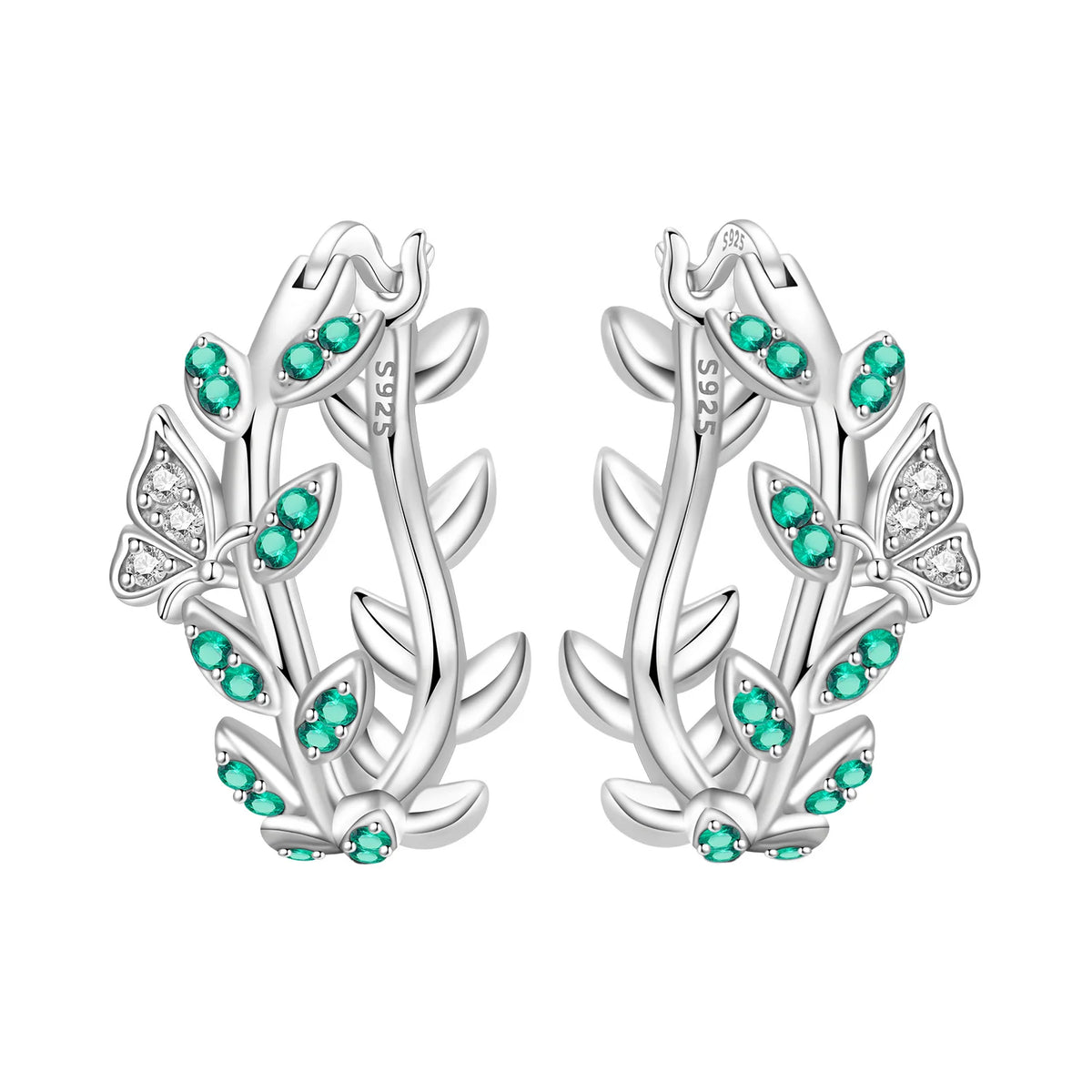 S925 Sterling Silver Iris Flower Hoop Earrings for Women