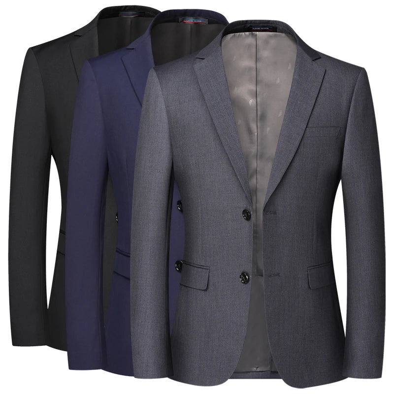Men's Solid Color Blazer Jacket for Business and Weddings
