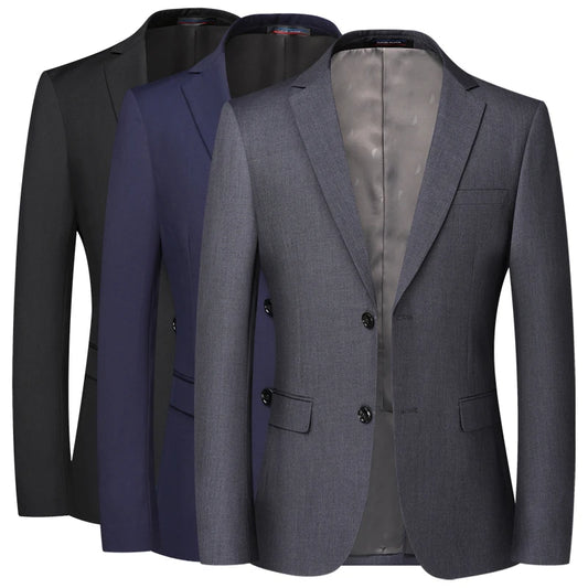 Men's Solid Color Blazer Jacket for Business and Weddings