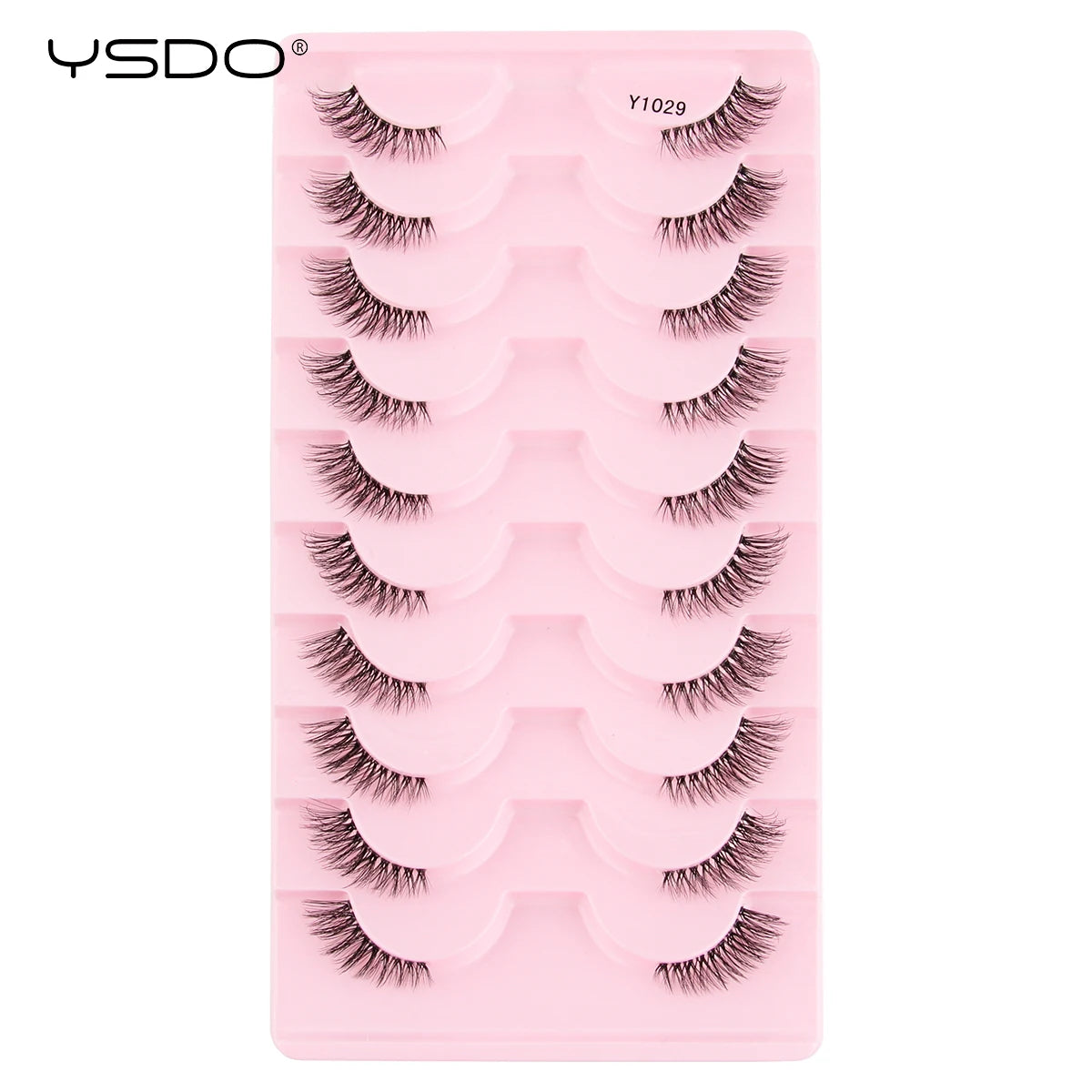 YSDO 5/10 Pairs Natural Soft Black Half Lashes