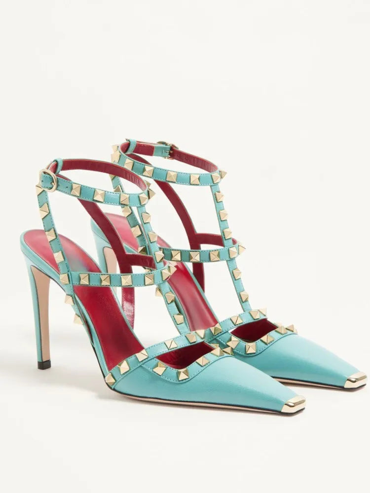 Summer High-Heeled Rivet Women's Sandals