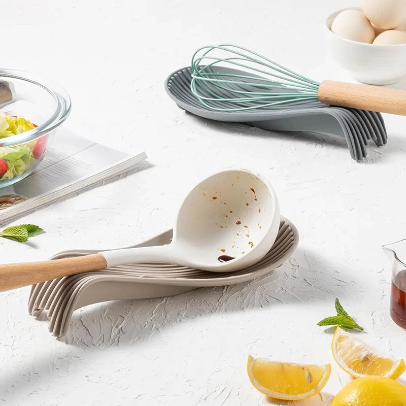Silicone Spoon Holder and Kitchenware Tray