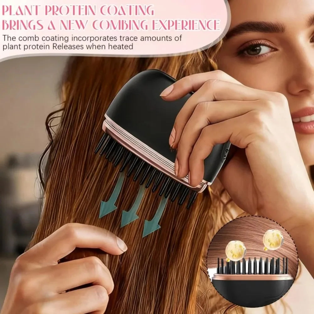 Mini Rechargeable Hair Straightener Brush Portable