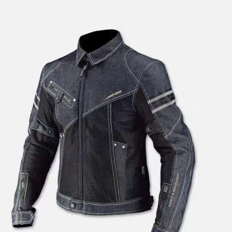 KOMINE JK006 Breathable Denim Mesh Motorcycle Jacket