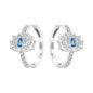 S925 Sterling Silver Iris Flower Hoop Earrings for Women