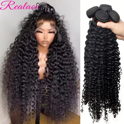 Deep Wave Human Hair Bundles Natural Color Extensions