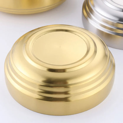 Stainless Steel Double Layer Cold Noodle Bowl Gold Silver