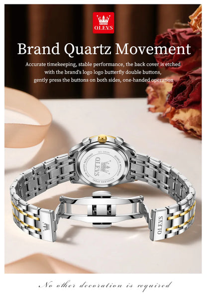 OLEVS 2858 Luxury Quartz Women Watch with Diamonds