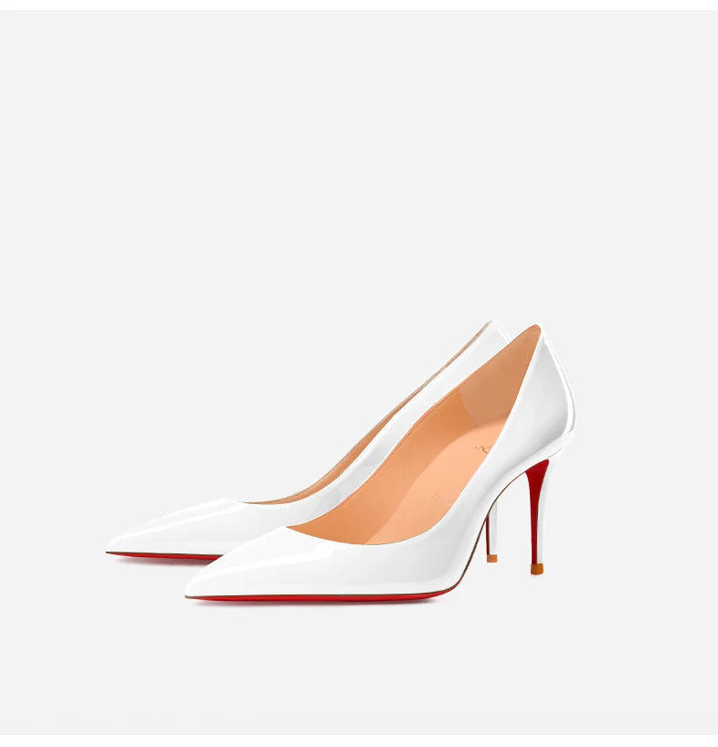 Elegant Black Patent Leather High Heel Pumps for Women