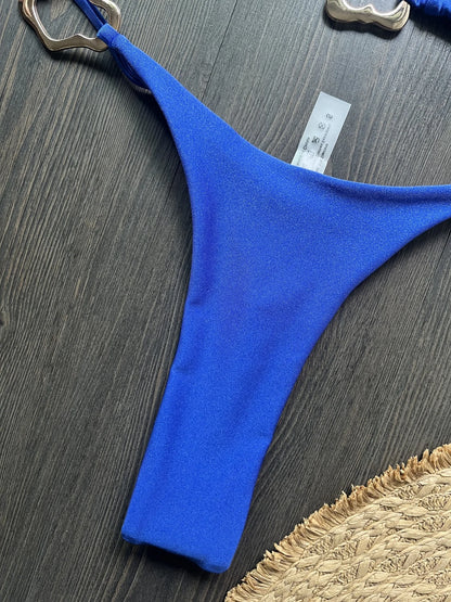 Halter Neck Micro Bikini Set Women Solid Swimwear