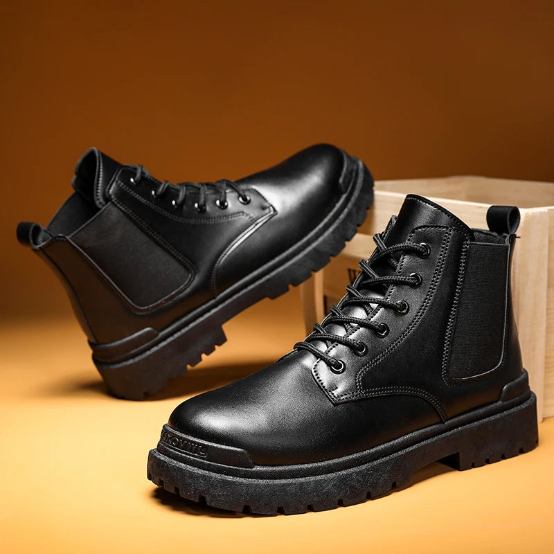 Men's Leather Ankle Boots for Outdoor Hiking
