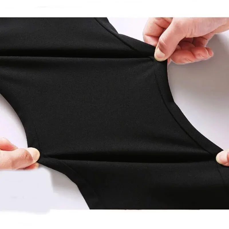 Men's Casual Elastic Straight Pants Black Blue