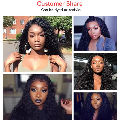 40 Inch Deep Wave Brazilian Human Hair Extensions Natural Black