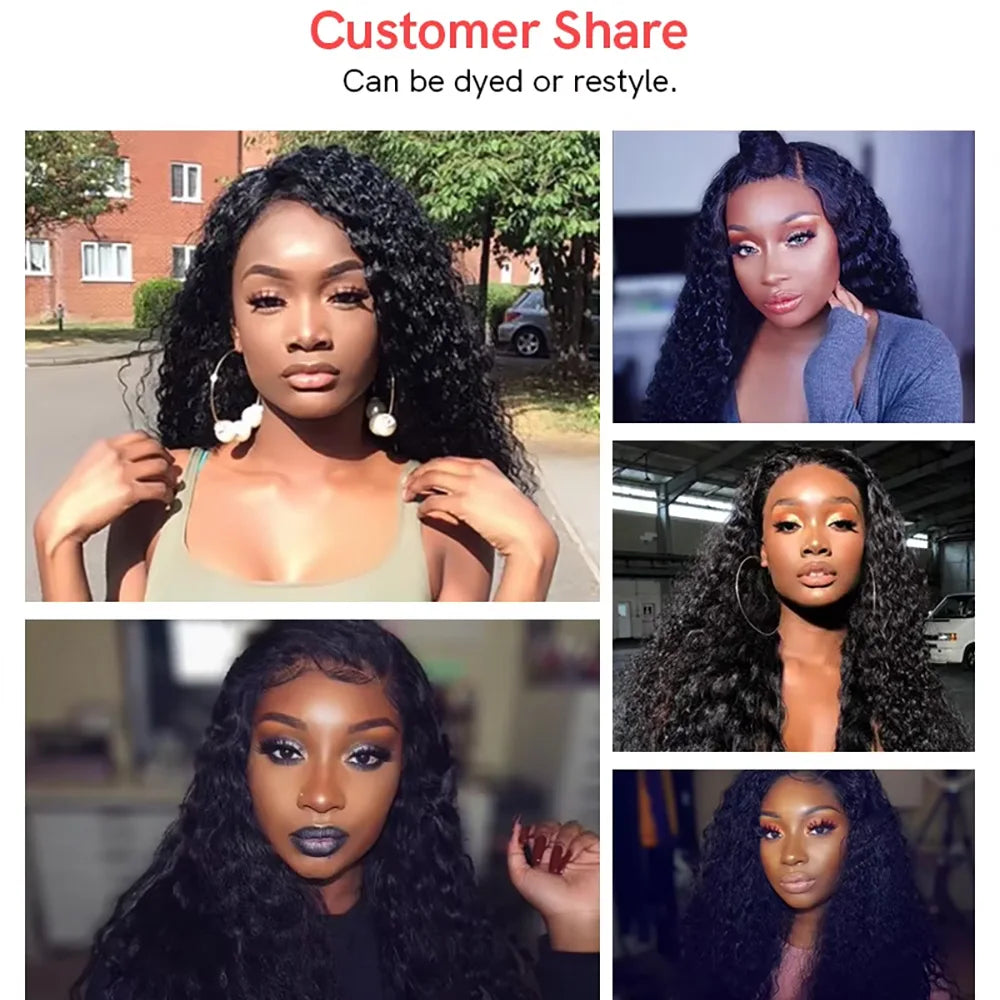 40 Inch Deep Wave Brazilian Human Hair Extensions Natural Black