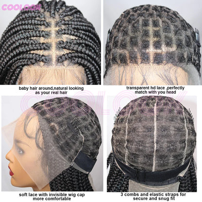 Cornrows Braided Wig 36 Inches Synthetic Hair Black