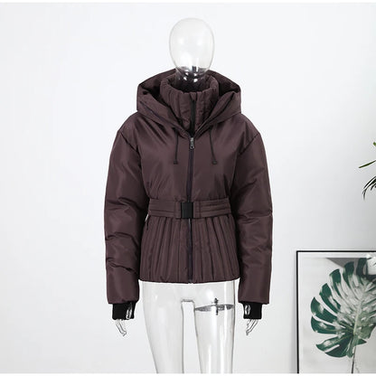 Hooded One-Piece Ski Jumpsuit for Women Windproof Outwear