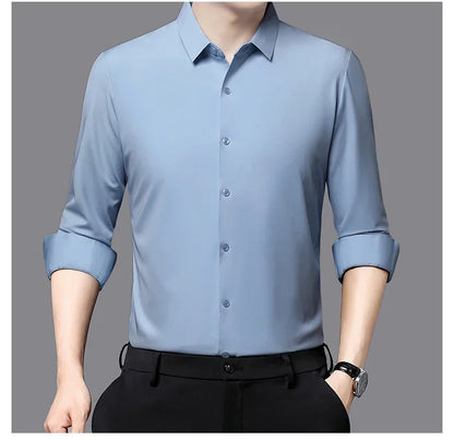 Men's Ultra-Stretch Slim-Fit Long Sleeve Shirt