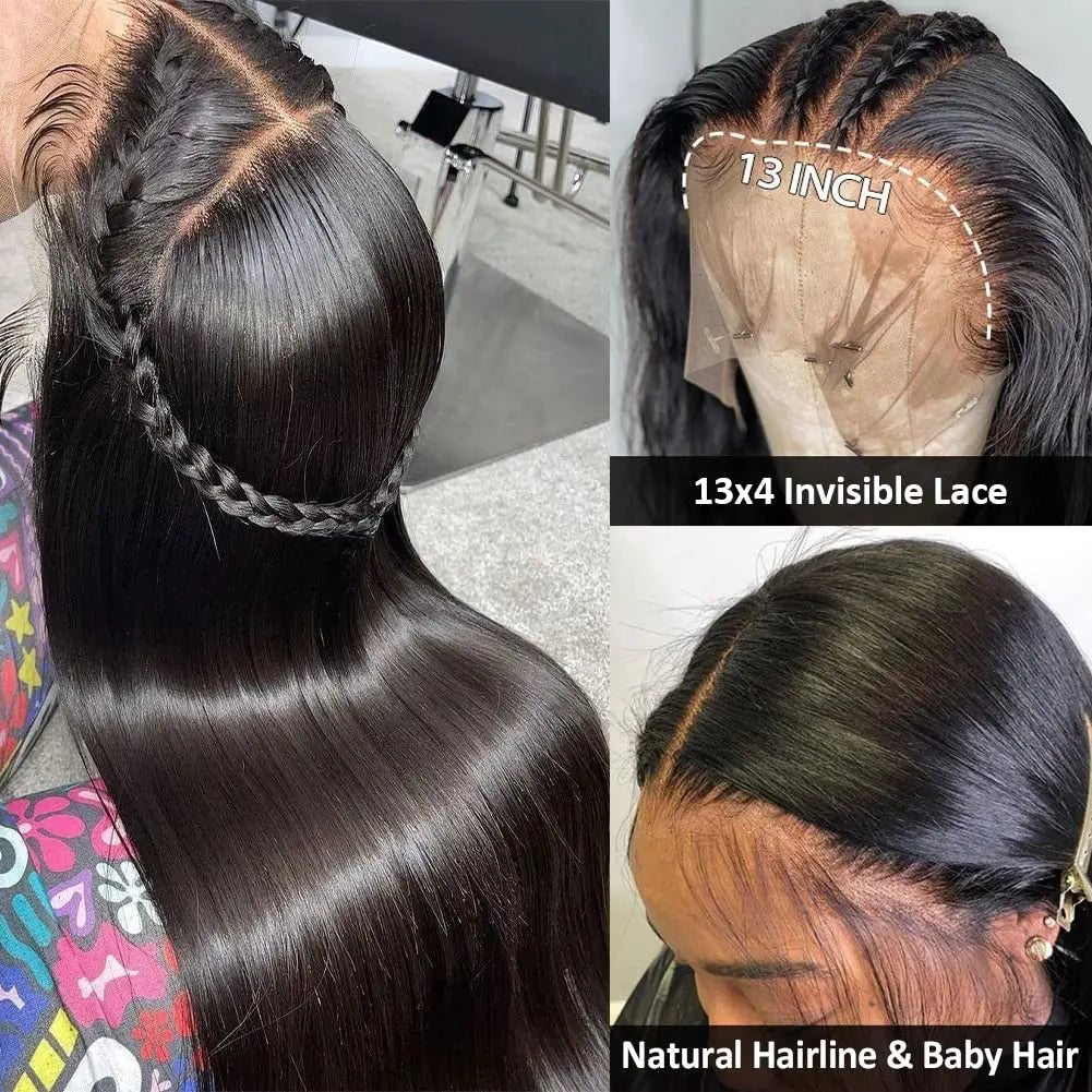 Hd Lace Frontal Wig 30 Inch Bone Straight Human Hair