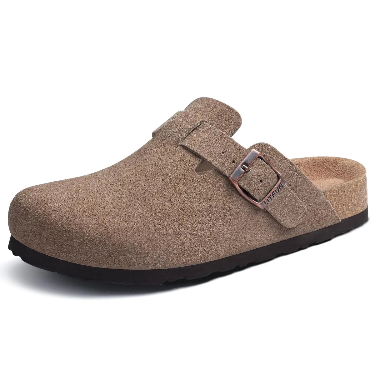 Genuine Leather Clogs with Cork Footbed for Women