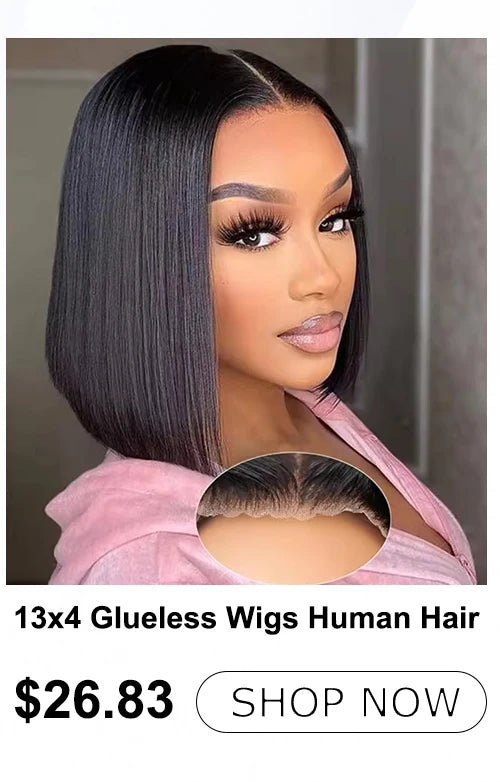 1B Pixie Cut Human Hair Wig Loose Curly Bangs 6 Inch