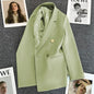 Women Double-Breasted Blazer Casual Suit Jacket
