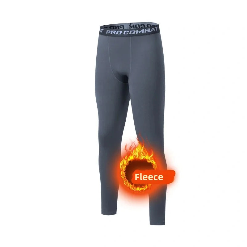 Men's Thermal Fleece Leggings Compression Pants 3XL