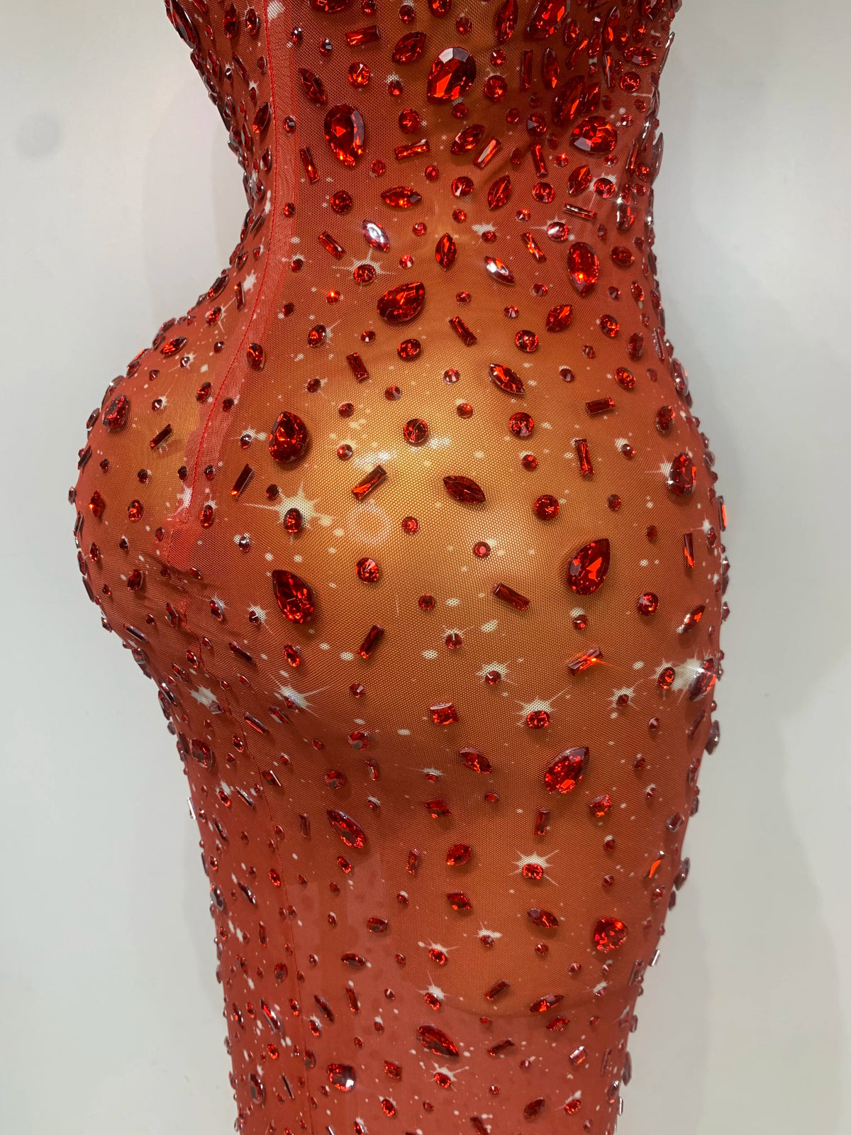 Luxury Rhinestone Mesh Bodycon Dress for Women