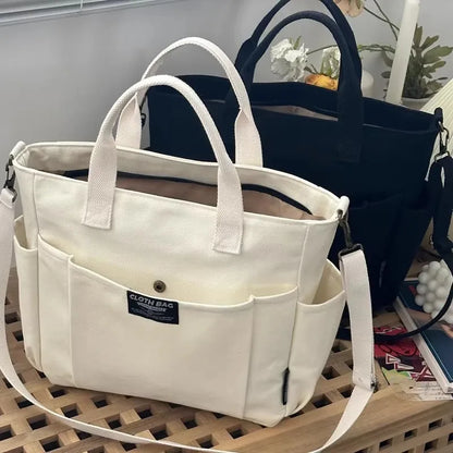 Canvas Large Capacity Commuter Shoulder Handbag