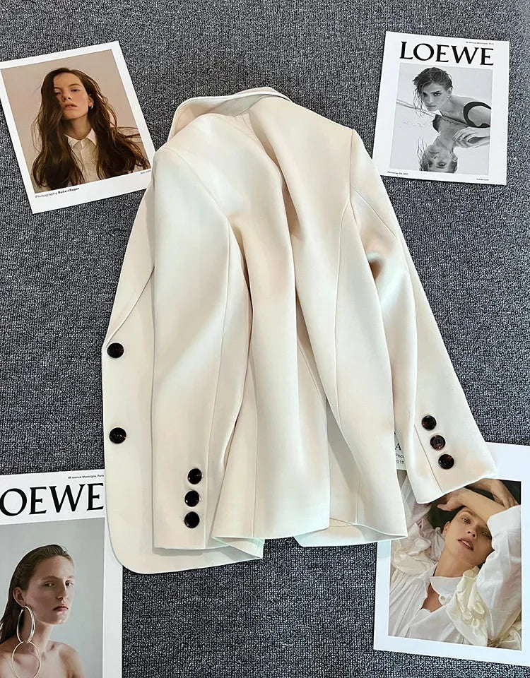 Elegant Long Sleeve Blazer Coat for Women