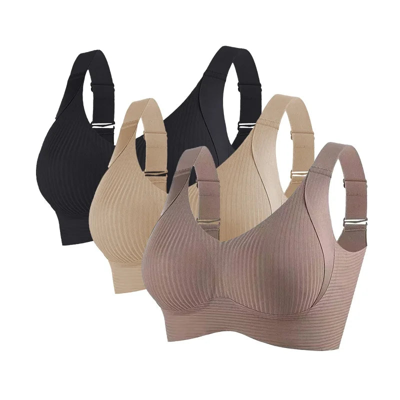 3-Pack Women's Push-Up Seamless Bralette M-4XL
