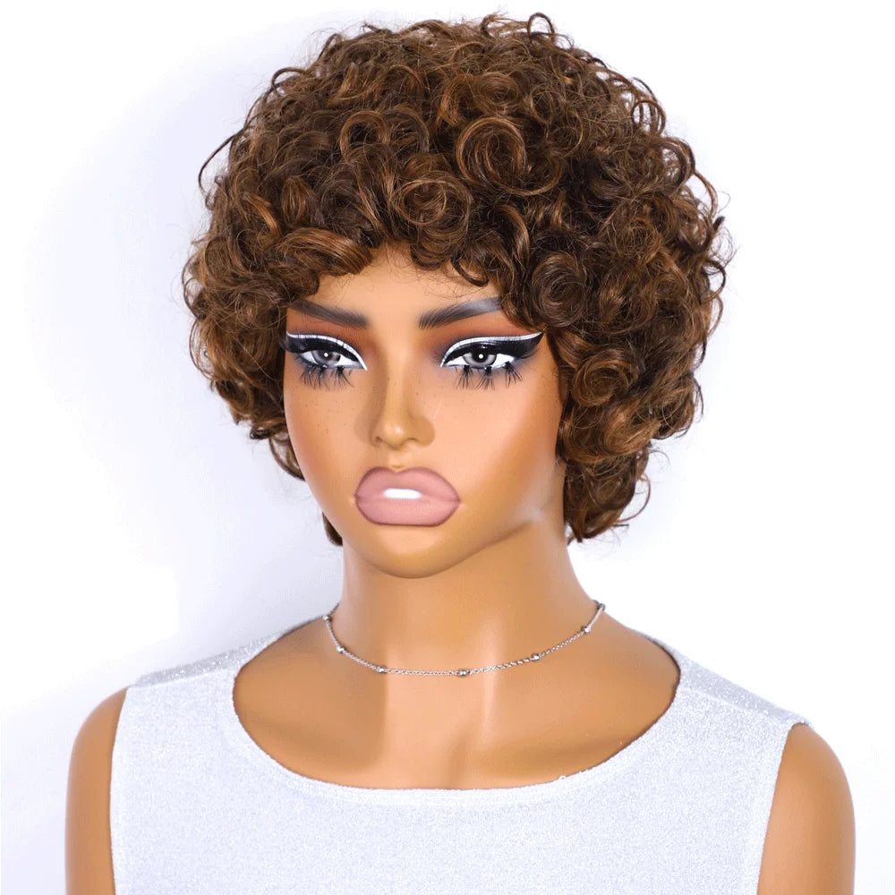 Brazilian Afro Puff Pixie Bob Wig 99J Natural Brown