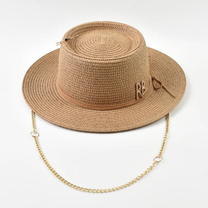 Elegant Straw Sun Hat for Women with Ribbon Decoration