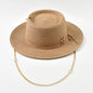 Elegant Straw Sun Hat for Women with Ribbon Decoration