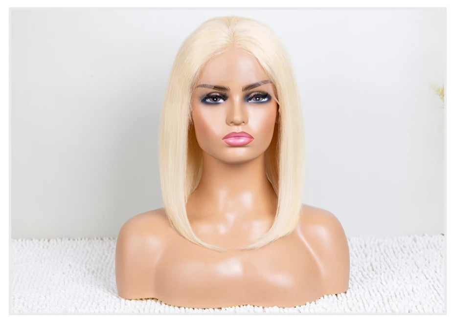 613 Blonde Bob Human Hair Lace Frontal Wig