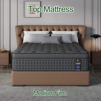 LayRoad Memory Foam Spring Mattress Black 12 Inch