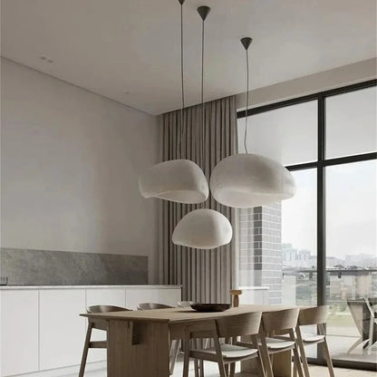 Nordic Wabi Sabi Pendant Lamp Brushed Nickel LED Chandelier