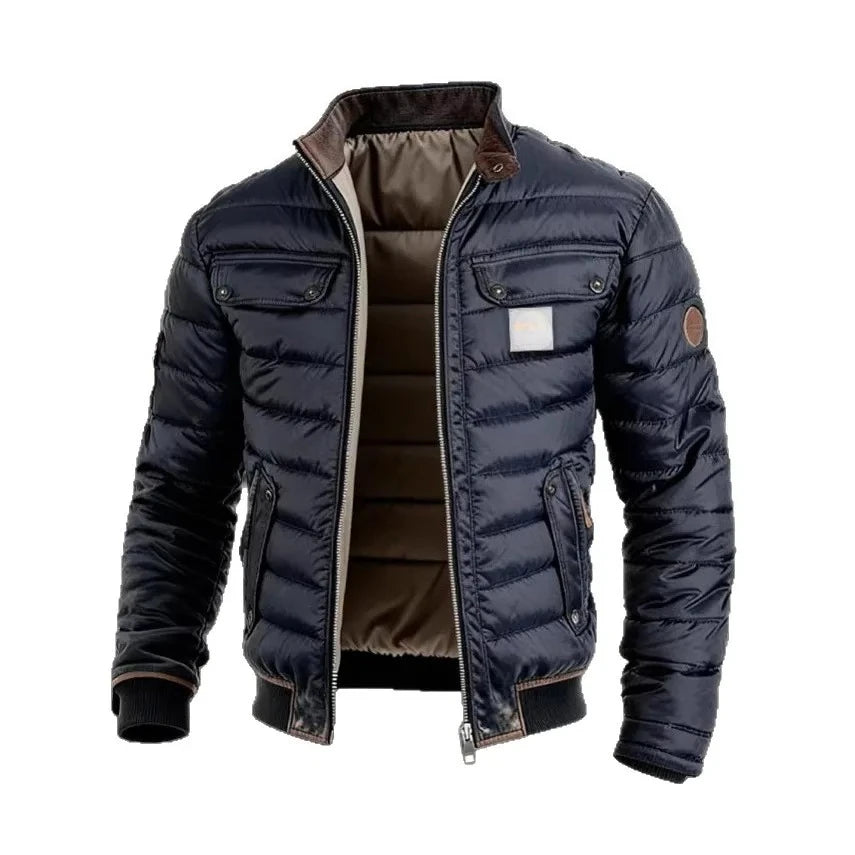 Men's Stand-up Collar Cotton Jacket Casual Warm Coat