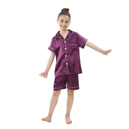 Silk Satin Pajamas Set for Kids