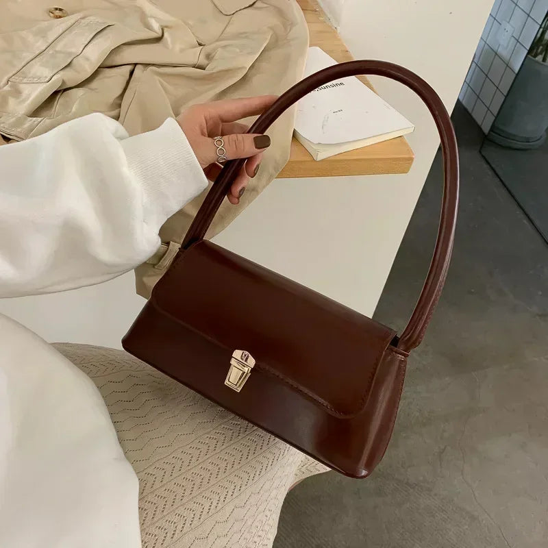 Luxury Women's Crossbody Shoulder Bag in Solid Color