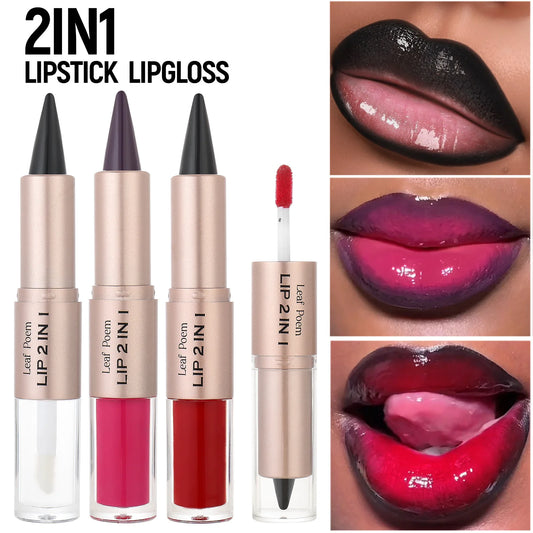 Black Brown Tapered Lip Liner and Lip Gloss Duo