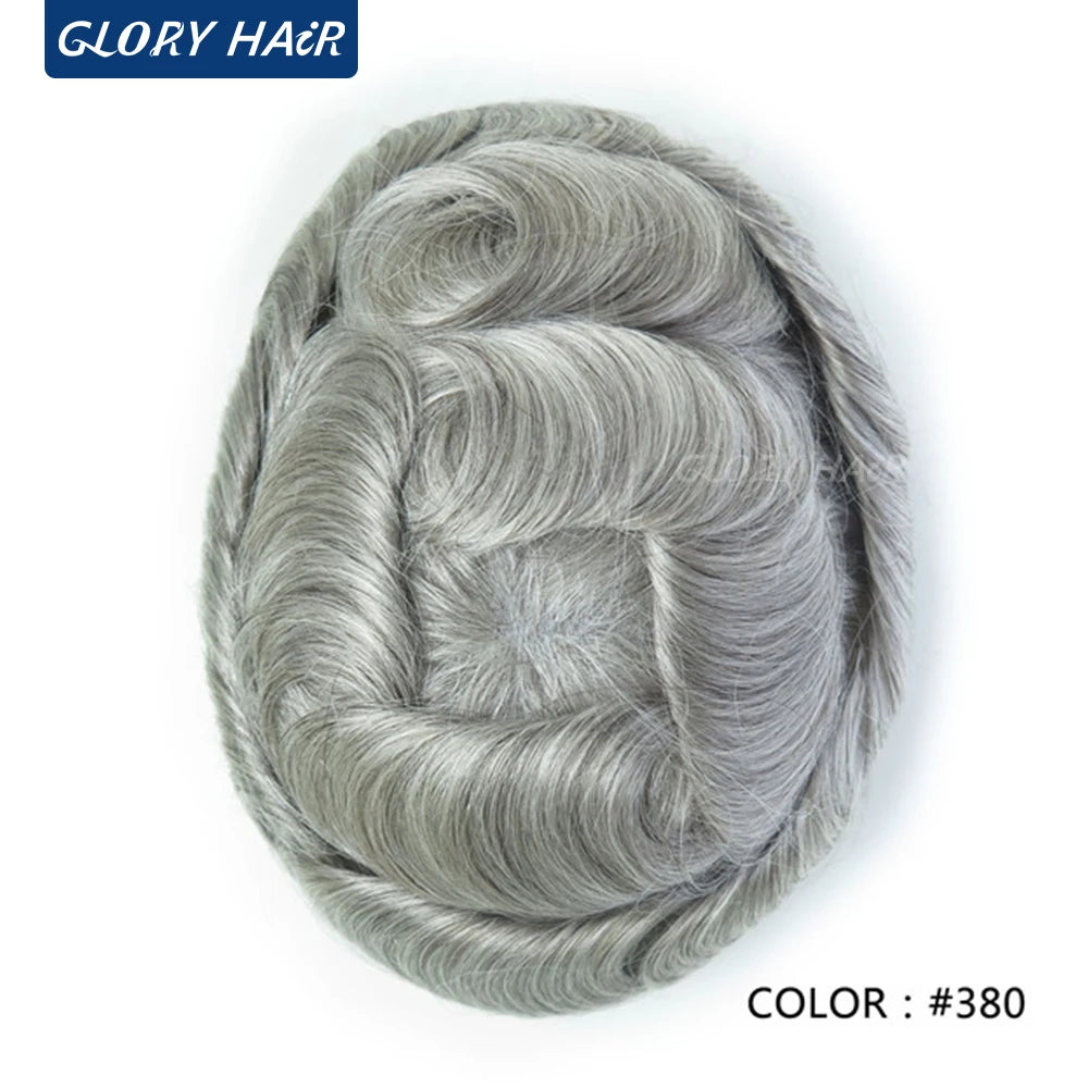 Double Knotted Toupee 130% Density Indian Hair 5 Inch