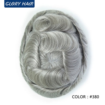 Double Knotted Toupee 130% Density Indian Hair 5 Inch