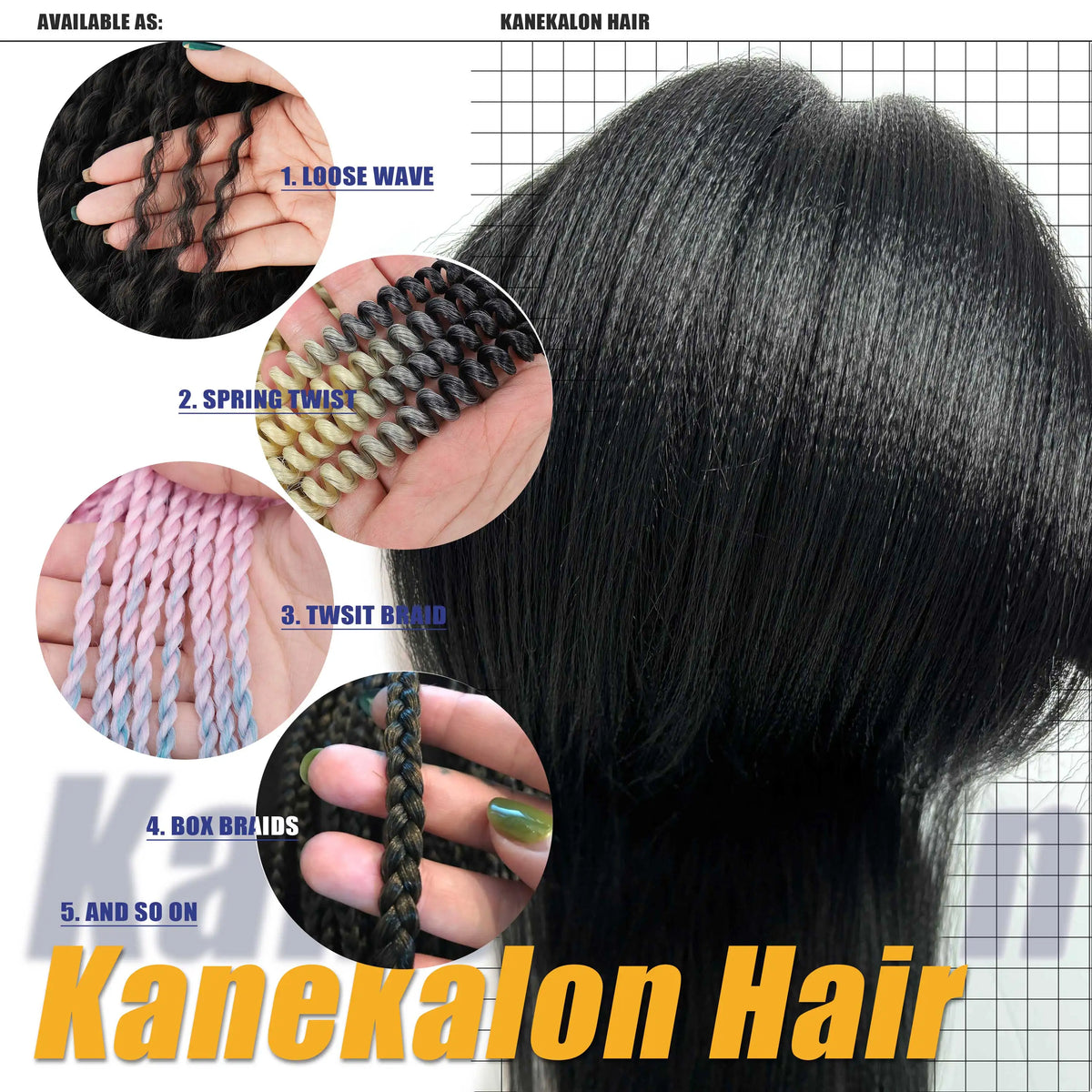Kanekalon Jumbo Braiding Hair 82 Inch Kinky Straight