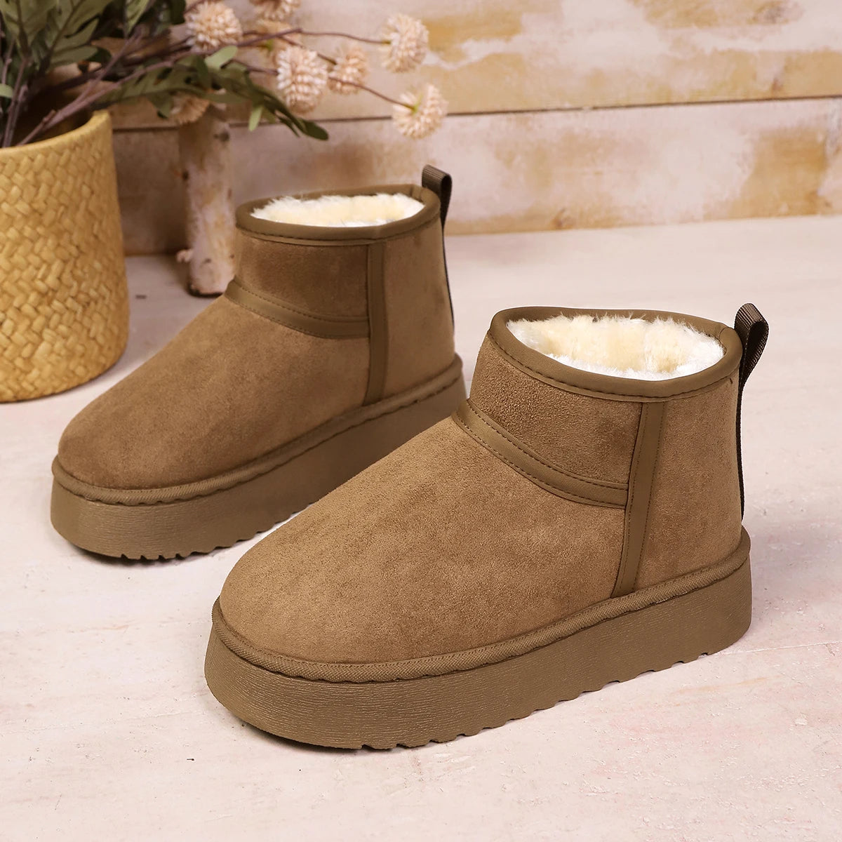 Sheepskin Wool Low-Cut Warm Comfortable Boots for Women