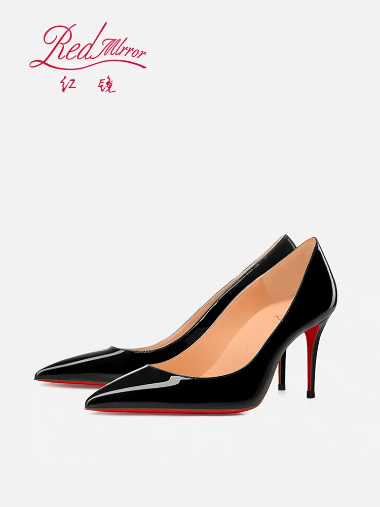 Black Patent Leather Pointed Toe High Heels