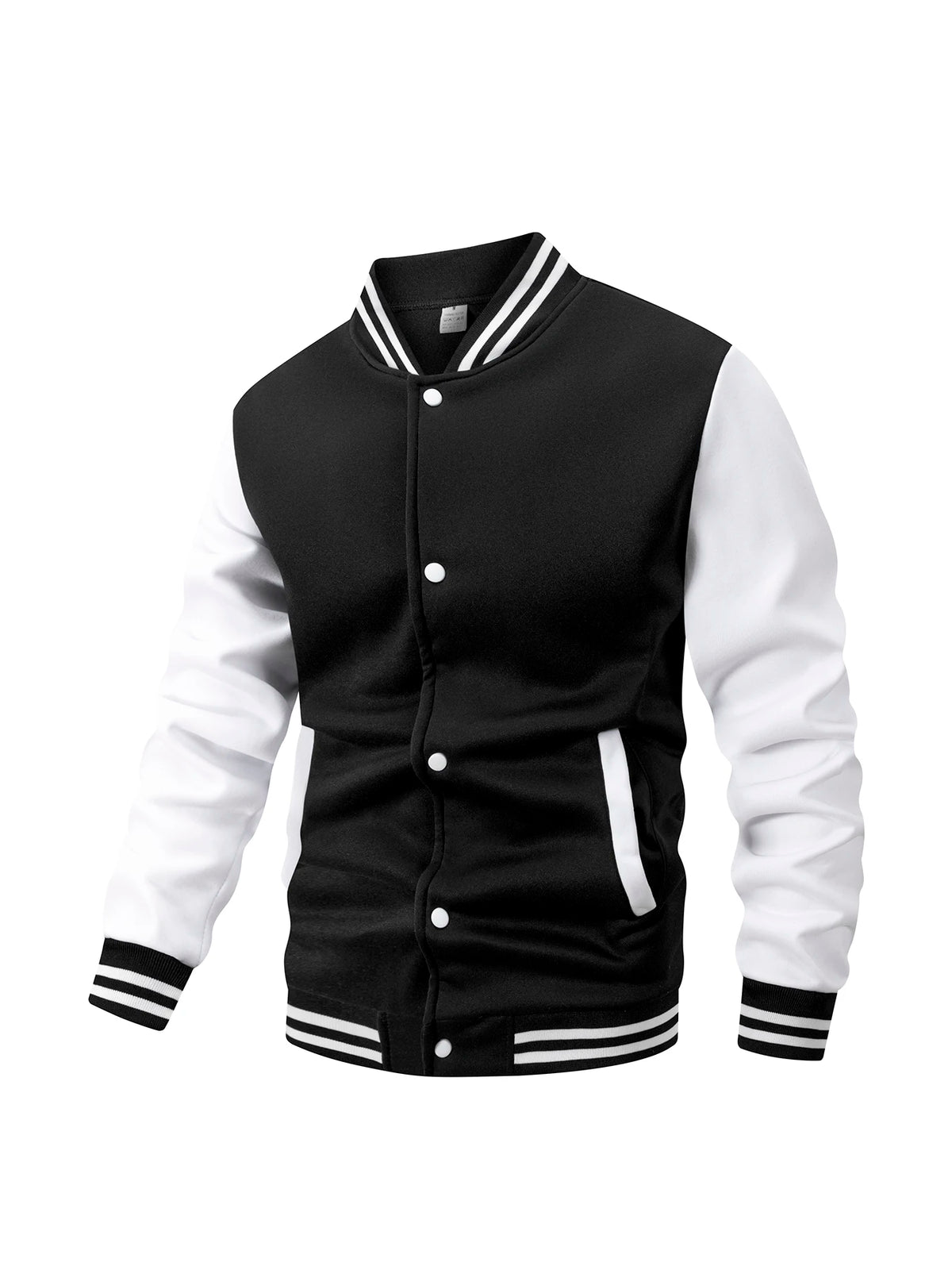 Men's Color Block Fleece-Lined Varsity Jacket