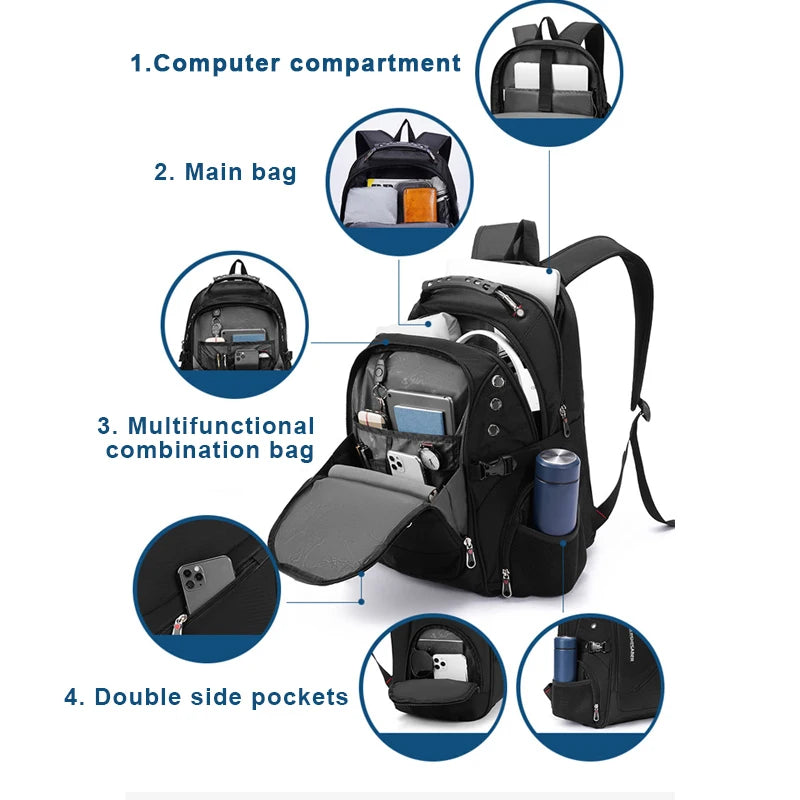 Waterproof Oxford Laptop Backpack for Travel and School