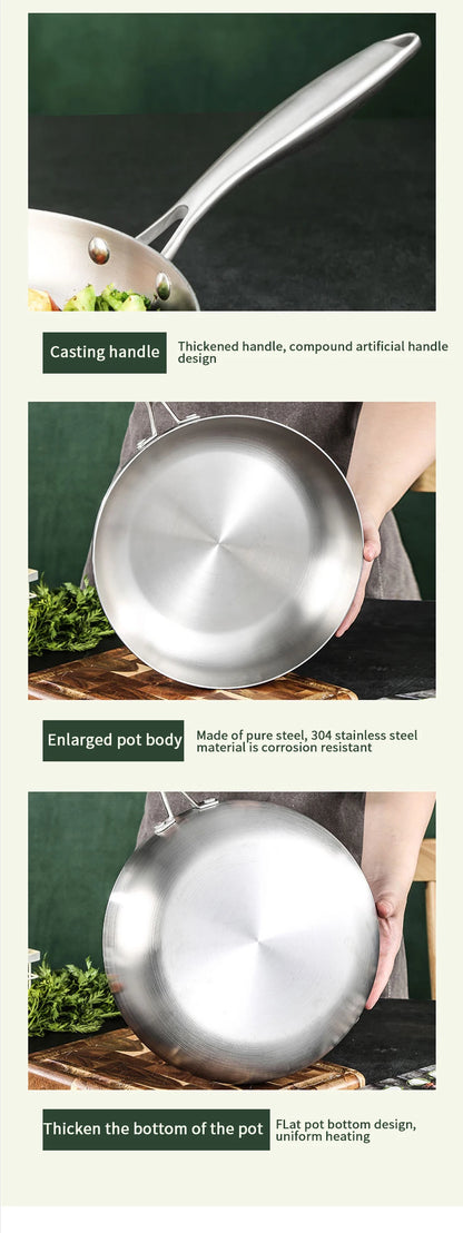 304 Stainless Steel Nonstick Frying Pan 28cm