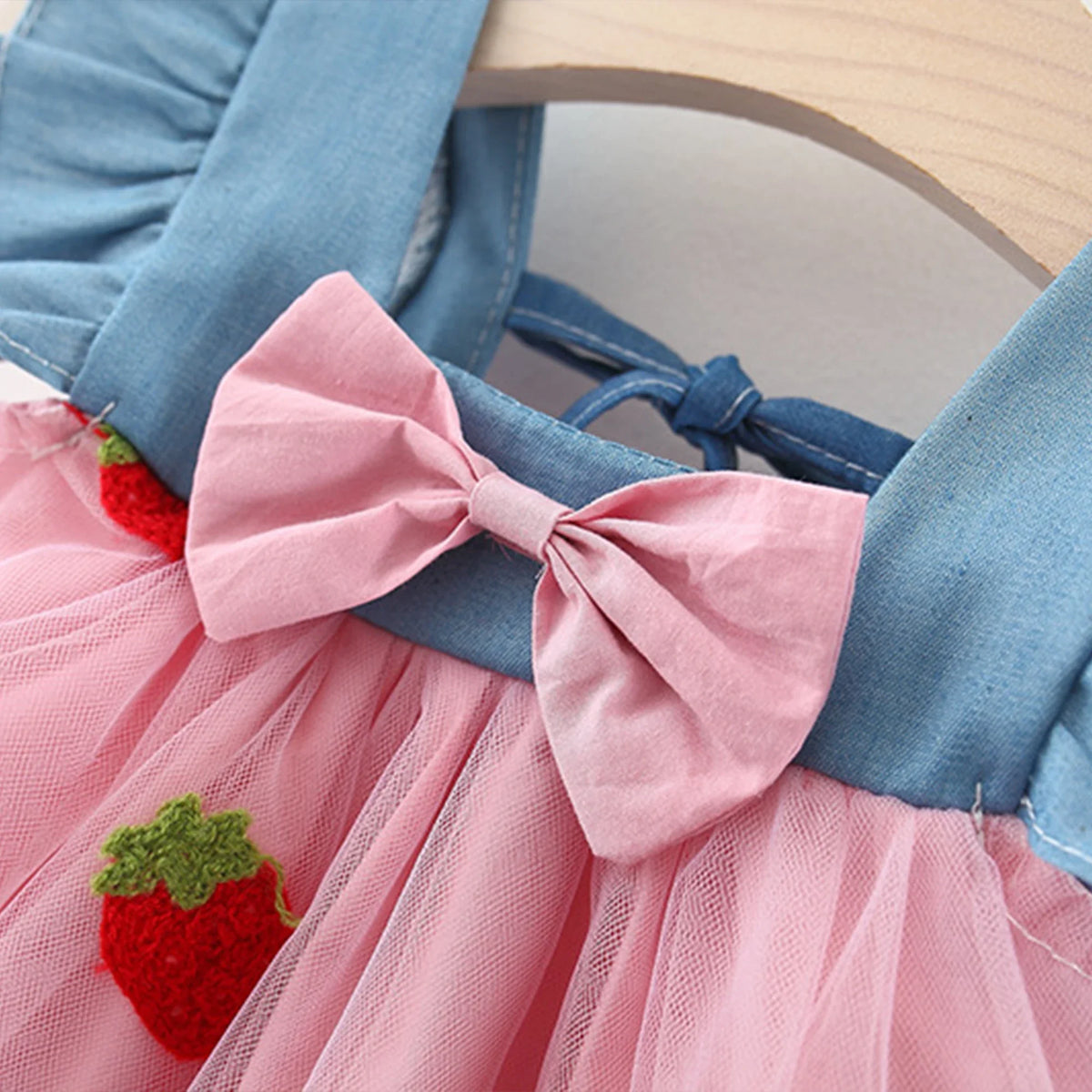 Baby Girl Summer Cherry Mesh Dress
